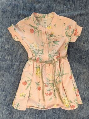 Carter's Pink Floral Girls' Short Sleeve Dress